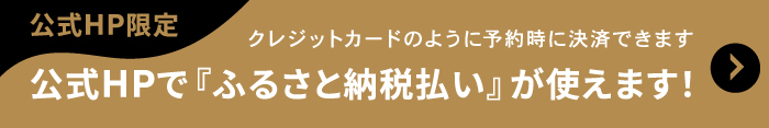 公式HP限定 公式HPで『ふるさと納税払い』が使えます！ クレジットカードのように予約時に決済できます